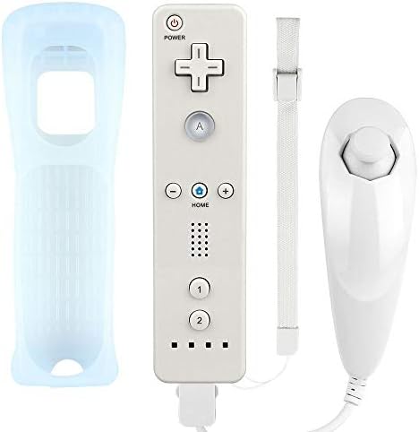 Wii Далечински Управувач И Nunchuck Контролер Компатибилен За Nintendo Wii&засилувач; Wii U Конзола - Со Силиконски Случај И Рачниот Зглоб