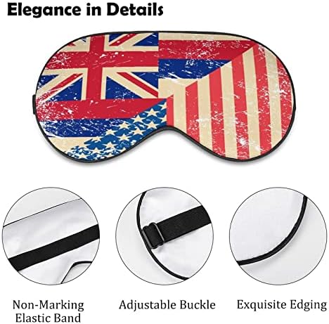 Американско и ретро знаме на Хаваи Ретро знаме со прилагодлива лента за меко око за затемнување на капакот за затемнување за патување