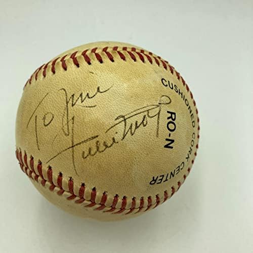 Вили Мејс Боби Томсон Бранка шутираше со слушање на светскиот свет, потпишан бејзбол ПСА ДНК - Автограм Бејзбол