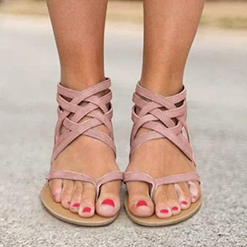Нулаирт сандали за жени случајни летни затворени пети чипкани сандали на отворено празнични клинови сандали римски чевли