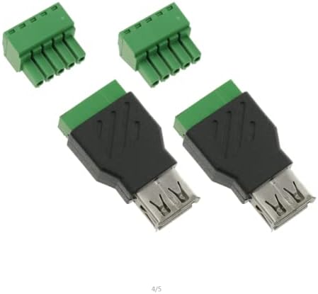 SJZBIN 2PCS USB 2.0 Женски Завртка Терминал Блок Адаптер USB 2.0 Тип А до 5 Пински Женски Завртка Завртка Терминал Блок Адаптер За Тастатура,
