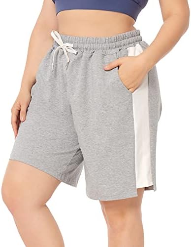Zerdocean Plus Women Plus Size Sime Casual Athertic Shorts Lounge Yoga Pajama Pjama Walking Shorts Shorts Active Wart