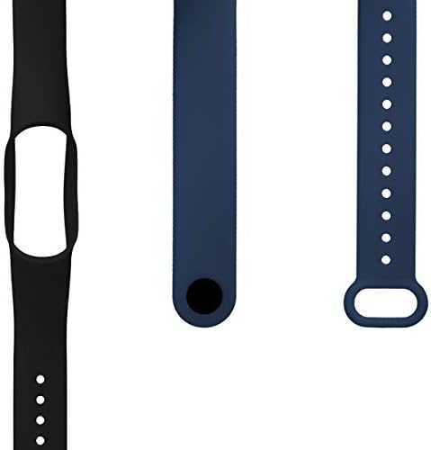 KWMobile Watch Bands компатибилни со Xiaomi Mi Band 4 - Сет на ленти од 2 замена силиконски опсег - црна/темно сина боја