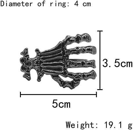 4 парчиња црна скелетна рака со салфетки прстени за салфетка за салфетка за Ноќта на вештерките, забавата, карневалската трпезариска