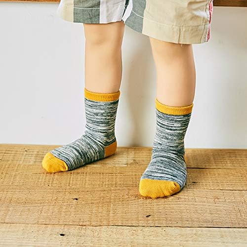 Jamegio дете деца момчиња девојчиња модни памучни чорапи меки чорапи на екипажот за 2-14 години момчиња девојчиња -9 парови