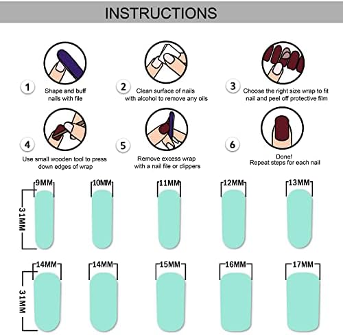 9 листови Дизајнер на налепници за нокти Декларации за уметност за нокти, 40 парчиња полски ленти за нокти целосни обвивки за нокти за жени и мали девојчиња, самолепл