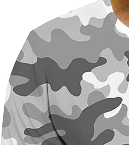 Маијфу-ГJ Машка камо камо екипаж Атлетска маица затегнати маскирани кошули со кратки ракави меки тренинзи воени пуловер маички