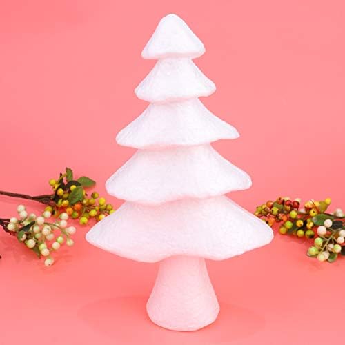 Среќнајами 2 парчиња бела пена елка конус полистирен занаетчиски топки стиропор конуси за DIY занаетчиски уметности Божиќни празници