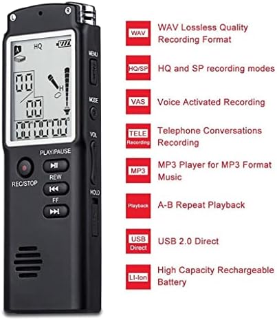 DLOETT Дигитални Аудио Диктафон Клуч За Заклучување На Екранот Телефон Снимање Во Реално Време ДИСПЛЕЈ Mp3 Плеер