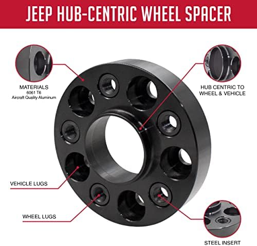 Болт за растојание на тркалото на комплетот за растојание 5x110 30mm 65.1m ID OD со M12x1.25 Chrome завртки одговара 2014-2022 Jeep Cherokee 2017-2023 Compass 2015-2023 Renegade