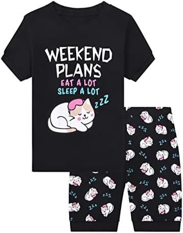 Бенаив пижами за девојчиња за бебиња, ПЈС за бебе девојче лето памук пижама, сет од 4 парчиња детски шорцеви