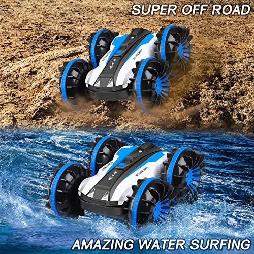 Amphibious RC Car for Kids Toys for 5-12 Year Old Boys 2.4 GHz Remote Control Boat Waterproof RC Monster Truck Stunt Car 4WD Remote