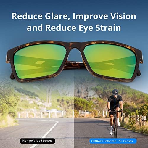 Kastking Flatrock Поларизирани спортски очила за сонце за мажи и жени, идеални за возење велосипед за возење велосипед, УВ заштита