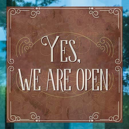 CGSignLab |Да, Ние Сме Отворени-Викторијанска Картичка Прозорец Прицврстување | 24x24