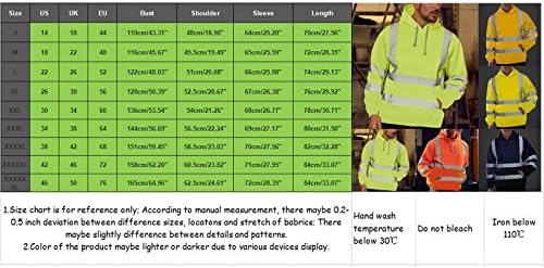 Менс Патот Работа Висока Видливост Пуловер Со Долги Ракави Со Качулка Врвови Обична Лабава Светла Боја Блуза