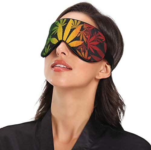 Унисекс спиење маска за очи раста-канабис-плевел-лист ноќ за спиење маска за спиење удобно покритие за сенка на очите