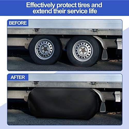 2 ПЦС со двојна оска тркала со двојно RV гуми за гуми на најлонски приколка за приколки за камперски тркала ги покрива дел RV додатоци со торба за складирање за RV Truck SUV