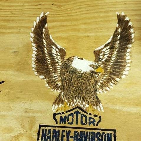 Харли Дејвидсон Матрица - Орел И Штит Најдобар Голем Еднократно Дефиниција Харли Дејвидсон Мотоцикл Винил За Сликање На Дрво, Ткаенина, Подот, Ѕид Воздушно Четкање,