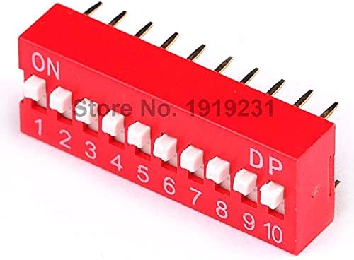 100pcs 2.54mm 10pin рамен прекинувач за вклучување на прекинувачот за прекинувач на прекинувачот за натопување црвен прекинувач за предвреме