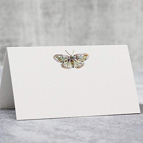 Нанси Нико постави картички со акварел пеперутка за свадби, тушеви и забави за вечера. Стил на шатор, постигнат за лесно преклопување.