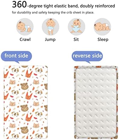 Расадник тематски опремени мини чаршафи, преносни мини креветчиња со меки и затегнати лежишта - чаршафи за креветчиња за девојче