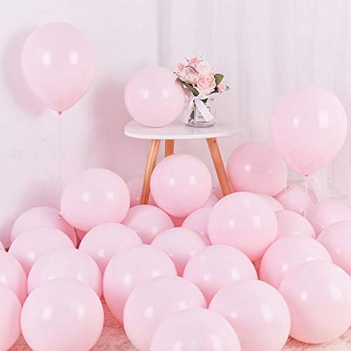 Пастелно Розови Балони 12 инчи 50 парчиња Латекс Партиски Балони Бебешки Туш Хелиум Балони Розова Роденден Балон