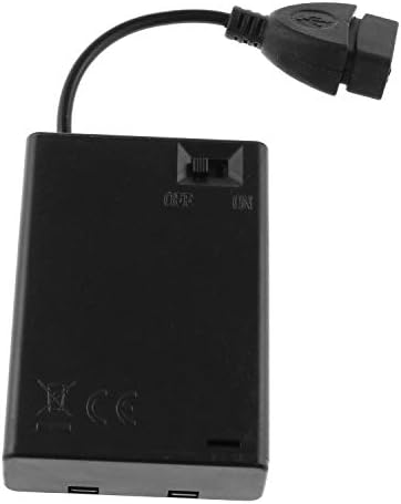 DGZZI USB Женски Приклучок 3 Hol Држач За Кутија За Батерии Со Прекинувач За ВКЛУЧУВАЊЕ Исклучување Црно