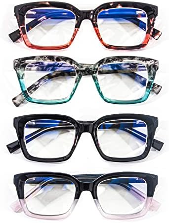 H. Y Aravoe 4 Пакет Квадратни Дами Очила За Читање, Преголеми Читатели За Жени Опра Стил