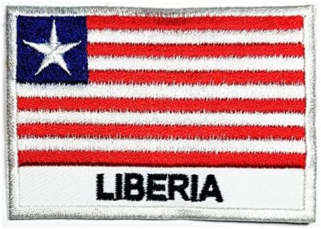 Кленплус 2 парчиња. 1. 7Х2, 6 ИНЧИ. Земја Либерија Знаме Лепенка Национално Знаме Закрпи ЗА Сам Амблем На Костими Униформа Тактичка Воена Везена Апликација Значка