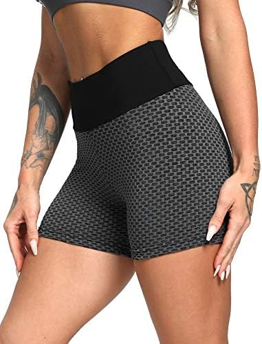 Riojoy Women Scrunch Booty Yoga Shorts Shigh Wealist Control Control Healgings Shorts Shorts Trankath, но подигнете ги жешките