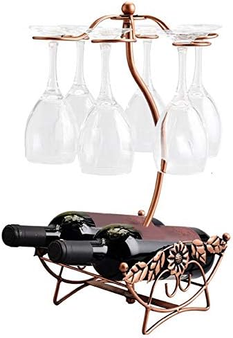 WODMB Вино решетката железна жица јавор лист шуплива вино решетката штанд виси чаши за пиење матични решетки за решетки за шише шише чаша чаша