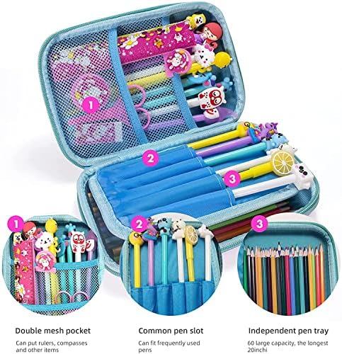 Зајак за моливче за молив за момчиња девојчиња Деца, симпатична Ева Пен маркер торбичка за канцелариски кутии анти-шок Голем капацитет за