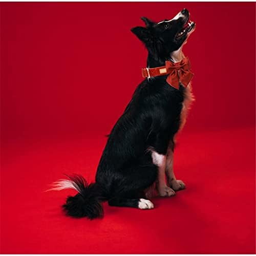 Ксиулаик Црвена Свилена Јака За Кученце Кучешка Јака Со Јака За Миленичиња Прилагодлива За Куче За Мали Средни Големи