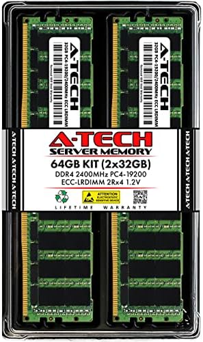 A-Tech 64 GB Memory Memory RAM меморија за Supermicro SYS-6019P-WT8-DDR4 2400MHz PC4-19200 ECC оптоварување Намалено LRDIMM 2RX4 1.2V-сервер