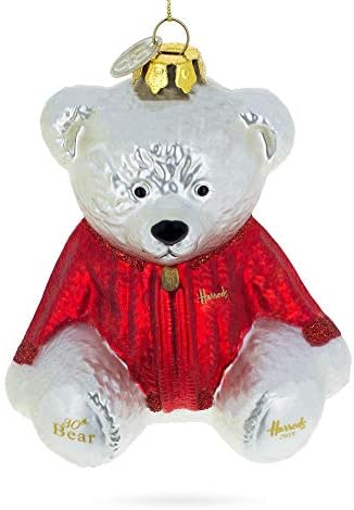 Теди мечка во топло џемпер стакло Божиќен украс