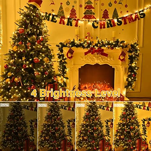 Они Божиќни светла на отворено, 500led 82ftchhristmas дрво светла, 29V заштеда на енергија Божиќни самовили со 8 режими оддалечен тајмер