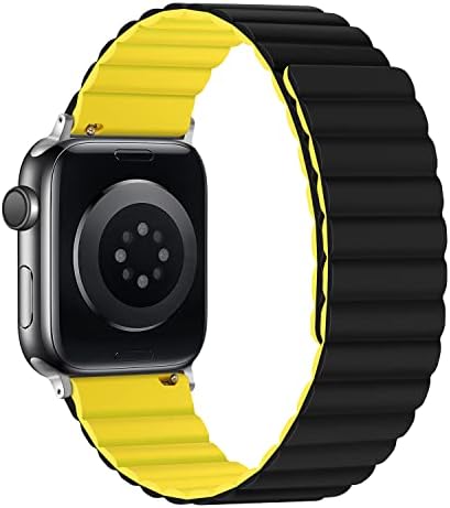 Силиконски ленти Tasikar компатибилни со Apple Watch Band 49mm 45mm 44mm 42mm 41mm 40mm 38mm, прилагодлива лента со силно магнетно затворање дизајнирано за Apple Watch Ultra Series 8 7 6 5 4 3 2 SE
