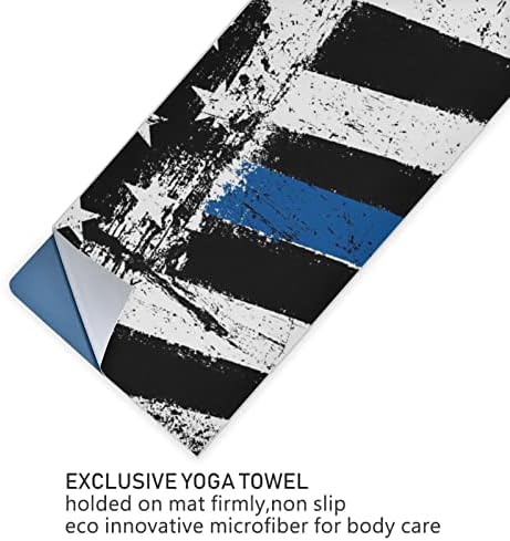 Augensether јога ќебе со тенка-сина линија-знаме-знаме-патентиотска јога пешкир за јога мат пешкир