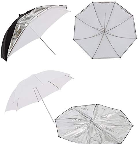 Boolluma 33-инчен фотографија Студио Студио Транспарен бел мек чадор со отстранлив црн сребрен капак, 2 во 1 чадор за видео студио