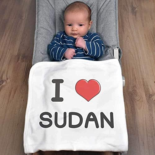 Азиеда „Јас го сакам Судан“ памучно бебе ќебе / шал