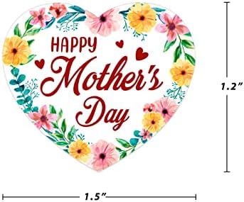 Фсаоор 120 парчиња Налепници За Среќен Ден На Мајката Етикета 1,5 х1, 2 Налепници За Денот На Цветната Мајка Ознаки За Подароци Налепници За