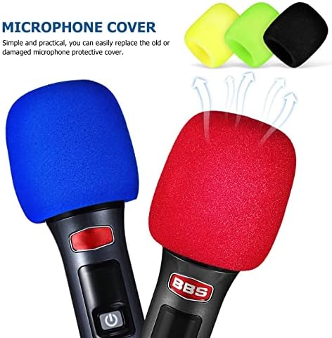 Fomiyes мини микрофон мини микрофон микрофон микрофон опфаќа 10 пакувања со пена микрофон покритини со сунѓер микрофон универзален KTV микрофон ги опфаќа малиот микроф?