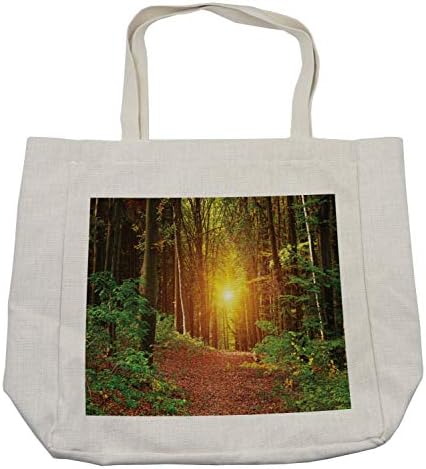 Торба за купување на шума Амбесон, одраз длабоко во шумите брегови дрвја природа есен фантазиски предели, еколошка торба за еднократна употреба