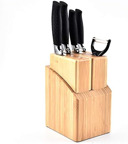 Lunchbox.com Држач За Блок Од Бамбус Нож, Универзална Кујнска Плоча За Празно Складирање На Блок За Ножеви, Организатор За Складирање