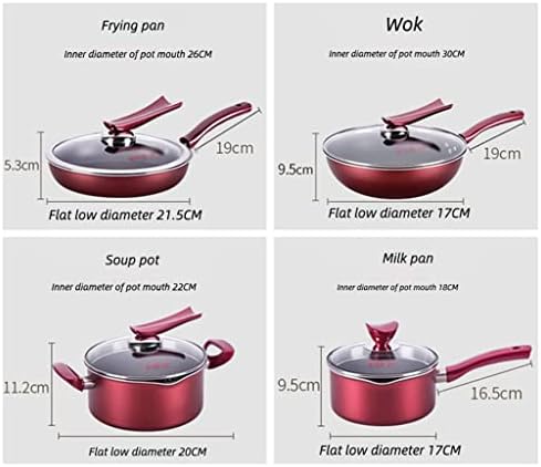 ЛЕПСЈГЦ Кинески 8-парче Сет Вок нелеплива Супа Тенџере Со Капак Нелеплива Тава Кујна Ресторан Бар Готвење Тенџере Во Собата