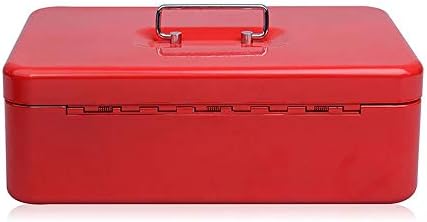 Кутија за готовина Нерѓосувачки Челик Рачка Трезорска Кутија За Готовина Кутија За Готовина Голема Црвена Робусна Градежна Кутија За