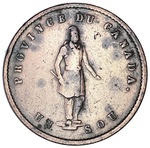 1852 Heaton Mint Canada KMTN20 Quebec Bank Token 1 SOU 1/2 Penne продавач многу добро