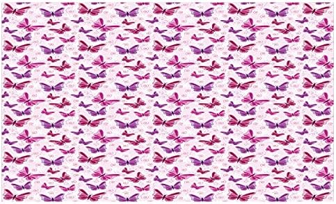 Држач за четкичка за заби на амбесонска виолетова, апстрактни пеперутки на цветна позадина илустрација за женска романса, декоративна