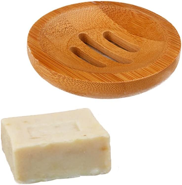 2 парчиња природен дрвен бамбус сапун сапун за складирање на дополнувања за додатоци за домашна бања
