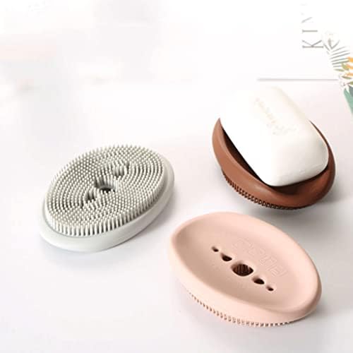 Држач за сапун со сапун, сапун, сапун, мултифункционално сапун сапун, еколошки силиконски држач за сапун, сапун кутија со четка за бања и кујнски декор